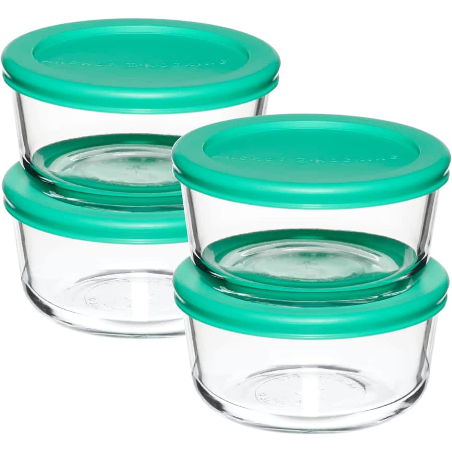 Anchor Hocking 8-Piece 2-Cup Glass Storage Container Set: $8