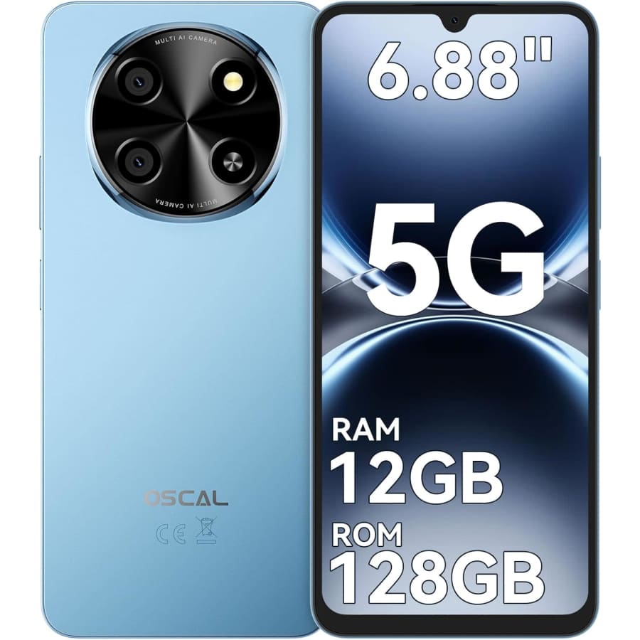 Oscal 128GB Tiger 8 5G Android 15 Phone: $109.99