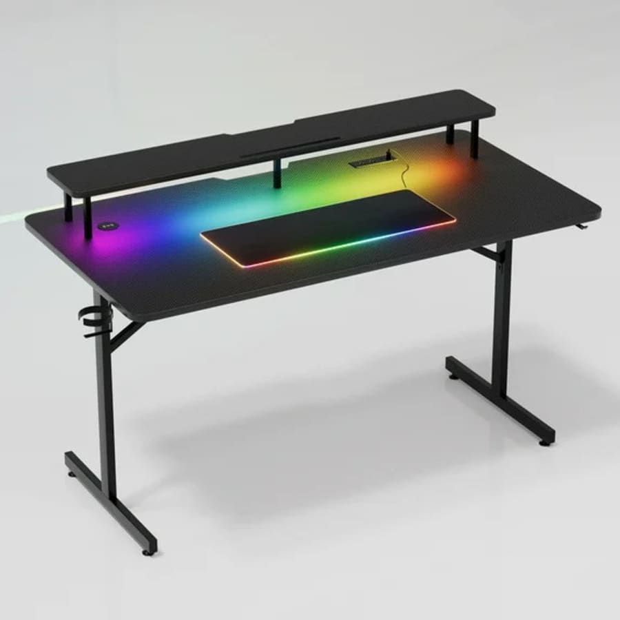 GTRacing Lumina Elite LED T-Shaped Gaming Desk: $99