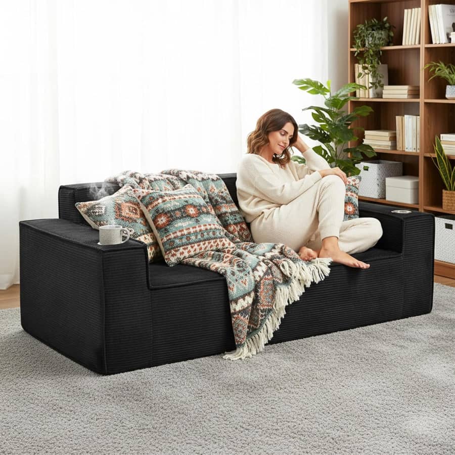 Atomhome 75" Cloud Boneless Loveseat Couch: $178.19