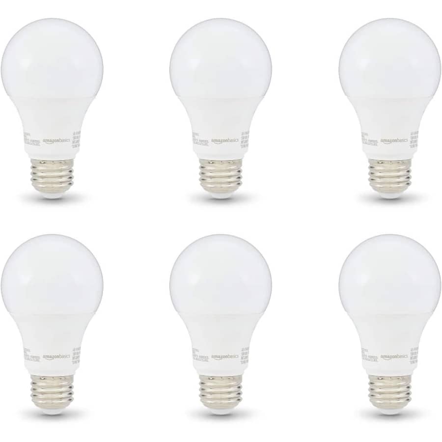 Amazon Basics A19 Non-Dimmable LED Light Bulb 6-Pack: $6.14