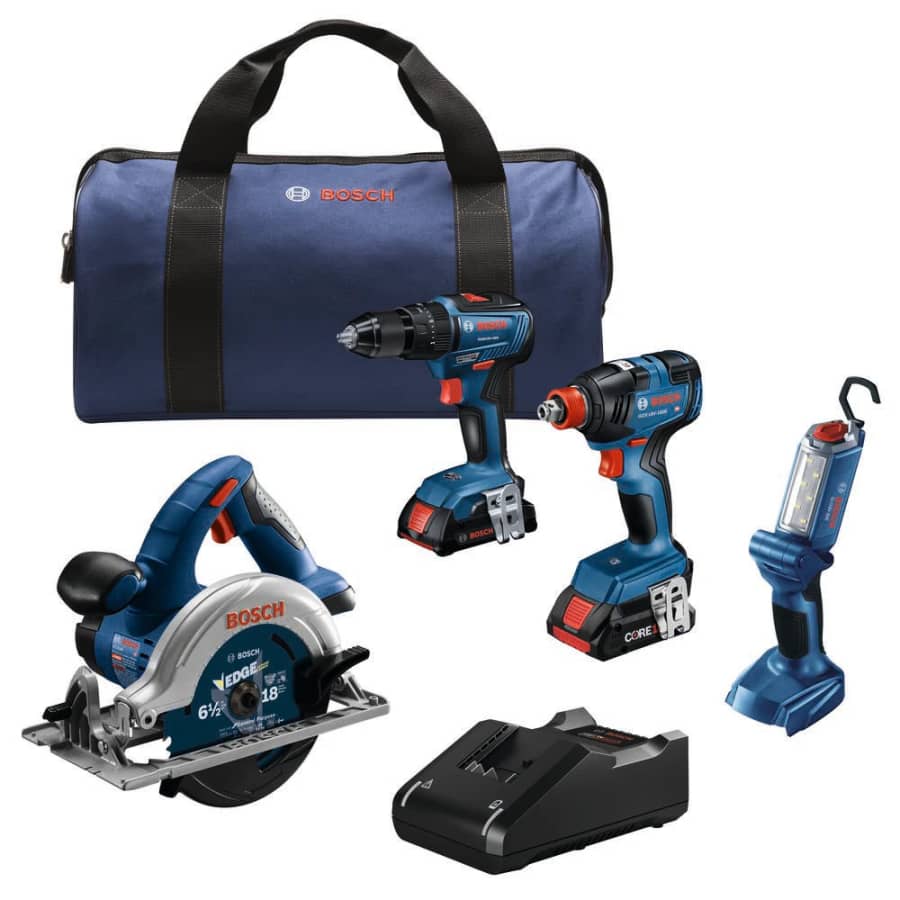 Bosch 18V 4-Power Tool Combo Kit w/ 2 Batteries: $349 w/ free tool