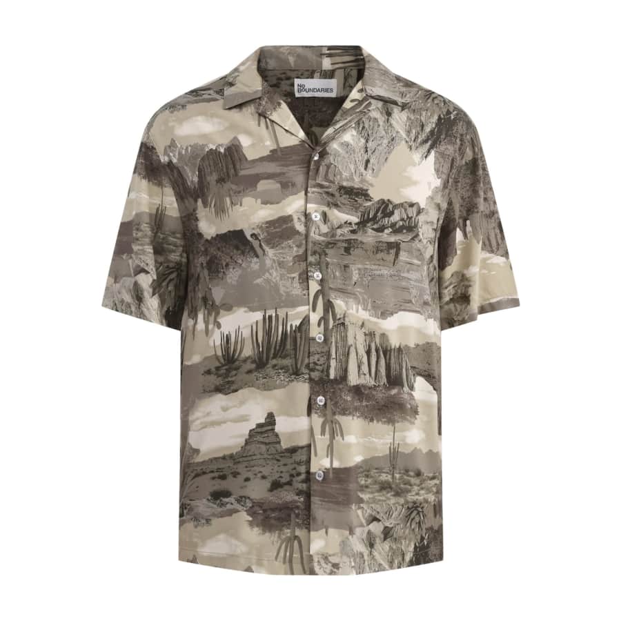 No Boundaries Men's Print Button Up Shirt: from $6 No Boundaries Men's Print Button Up Shirt: from $6