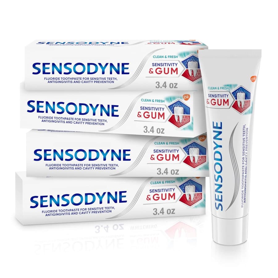 Sensodyne Sensitivity & Gum 3.4-oz. Toothpaste 4-Pack: $19 via Subscribe & Save Sensodyne Sensitivity & Gum 3.4-oz. Toothpaste 4-Pack: $19 via Subscribe & Save