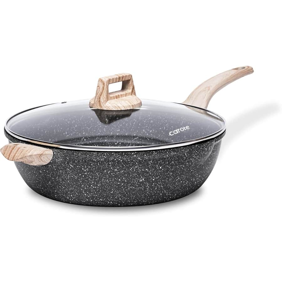 Carote 12.5" Nonstick Deep Frying Pan with Lid: $30
