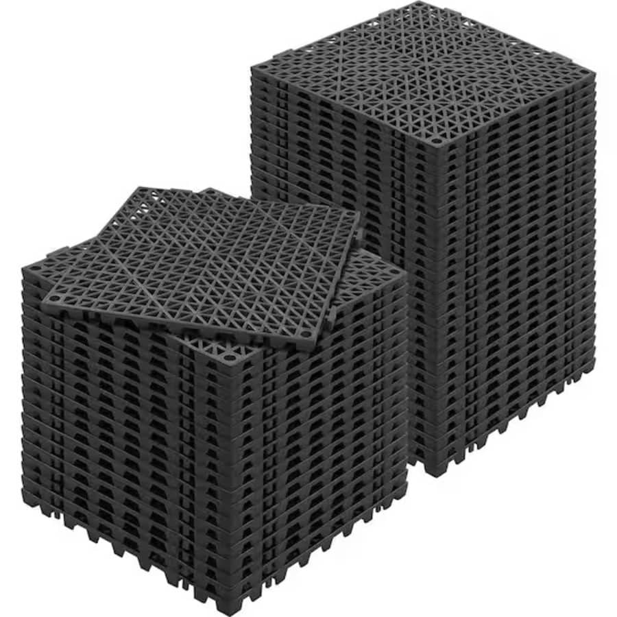 Vevor Interlocking Drainage Mat Floor Tiles 50-Pack: $1.60 / Sq. Ft.
