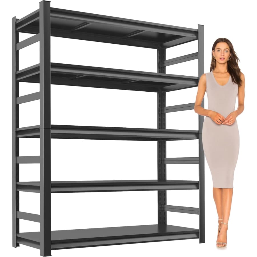 72" 5-Tier Metal Garage Shelving Unit: $60 72" 5-Tier Metal Garage Shelving Unit: $60