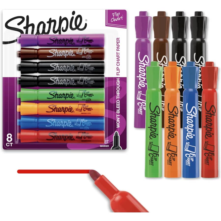 Sharpie Flip Chart Markers 8-Pack: $7.18