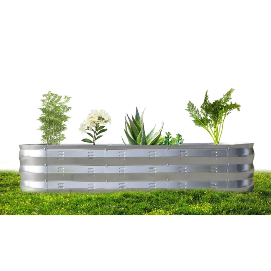5.5-ft. Galvanized Metal Raised Garden Planter Box: $35 5.5-ft. Galvanized Metal Raised Garden Planter Box: $35