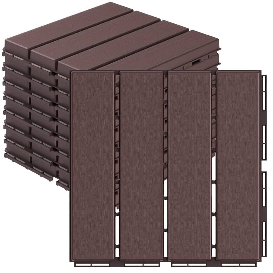 Goovilla 12x12" Plastic Interlocking Deck Tiles 9-Pack: $23