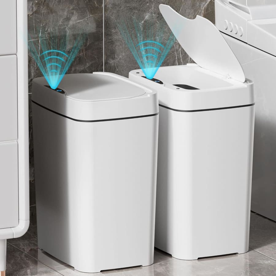 Touchless Bathroom Trash Can 2-Pack: $27 w/ Prime