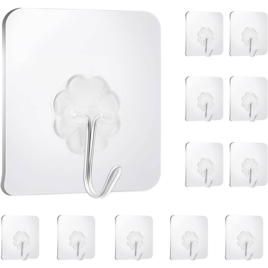 Clear Adhesive Hook 12-Pack: $3.94
