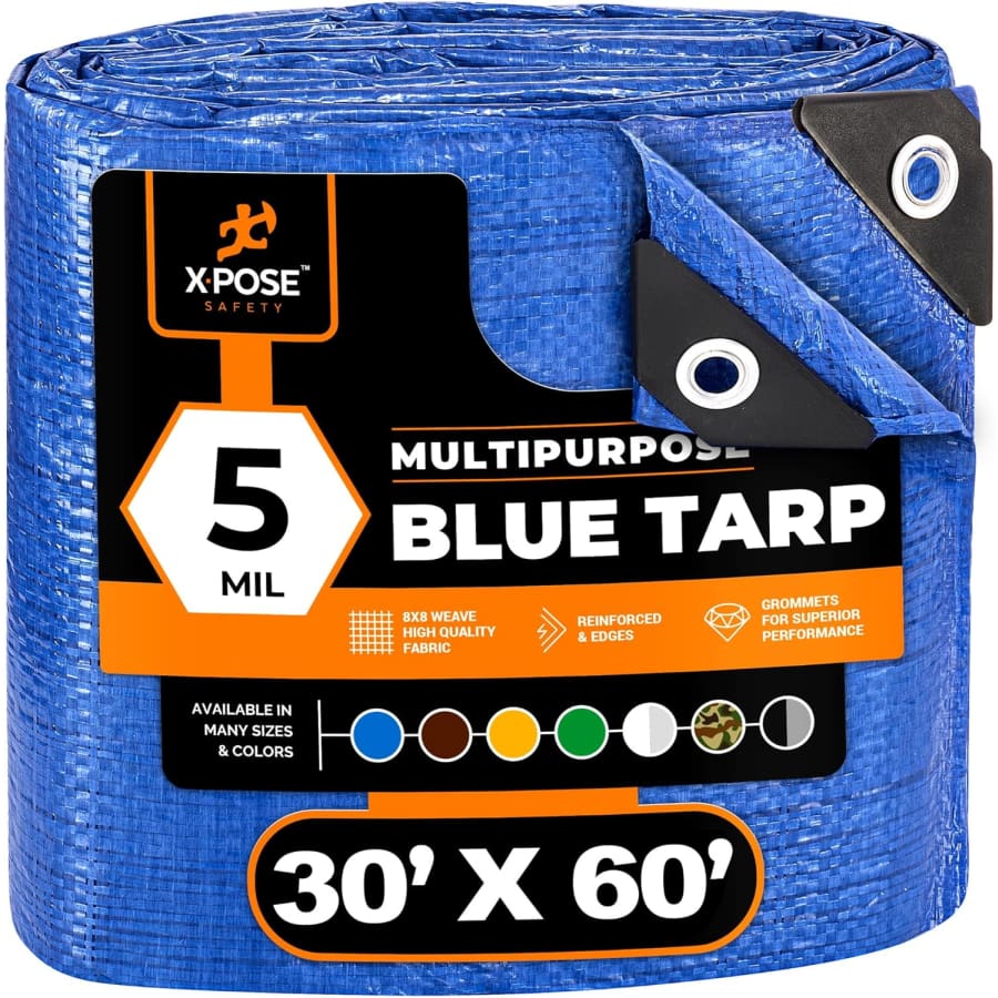 Xpose Safety 30x60-Foot Blue Poly Tarp: $98