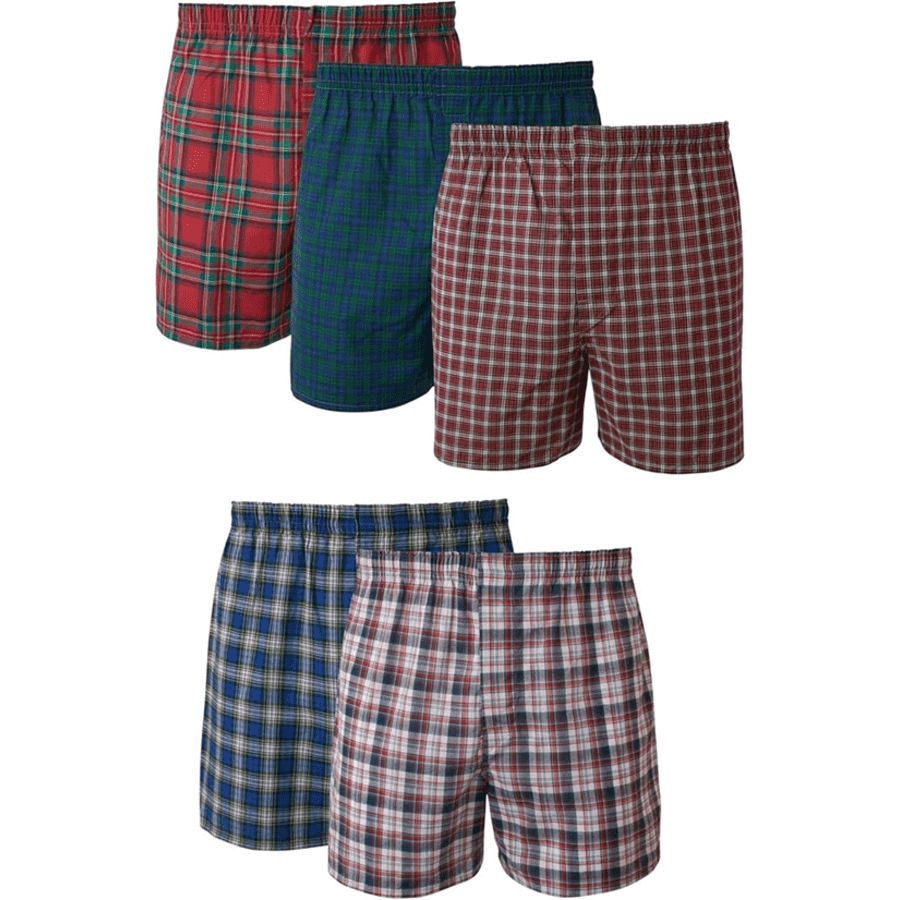 Hanes Men's Tagless Boxers 5-Pack: $15