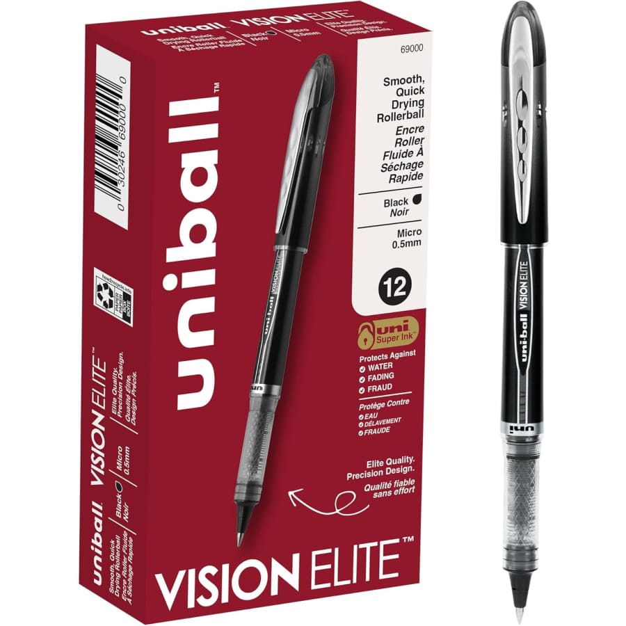 Uniball Vision Elite Micro 0.5mm Rollerball Pen 12-Pack: $10 w/ Subscribe & Save Uniball Vision Elite Micro 0.5mm Rollerball Pen 12-Pack: $10 w/ Subscribe & Save