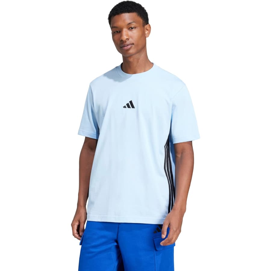 adidas Men's Essentials Single Jersey 3-Stripes T-Shirt: $13 adidas Men's Essentials Single Jersey 3-Stripes T-Shirt: $13