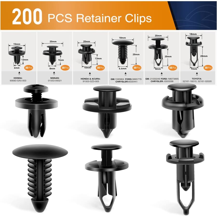 Universal Plastic Fender Clips 200-Pack: $7 Universal Plastic Fender Clips 200-Pack: $7