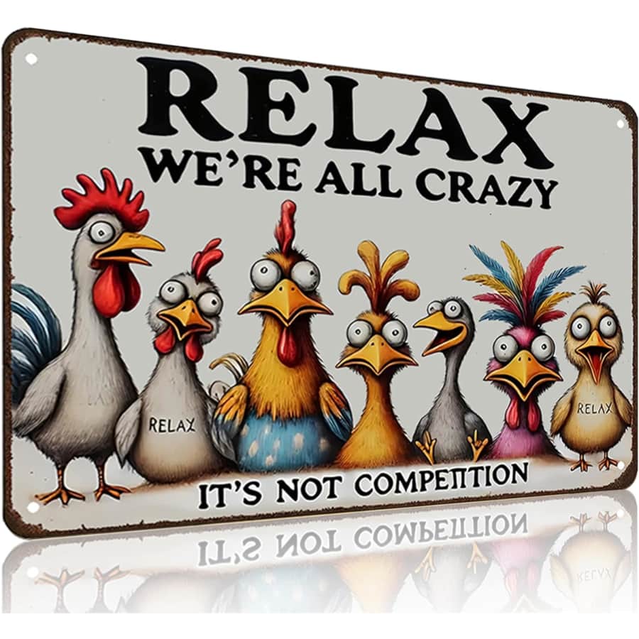 Funny Chicken Tin Sign: From $6 w/ Prime Funny Chicken Tin Sign: From $6 w/ Prime