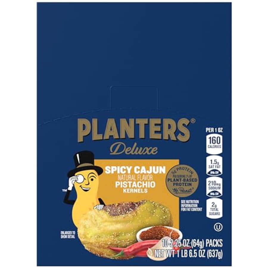 Planters Spicy Cajun Pistachio Kernels 2.25-oz. 10-Pack: $16 w/ Prime + Sub & Save