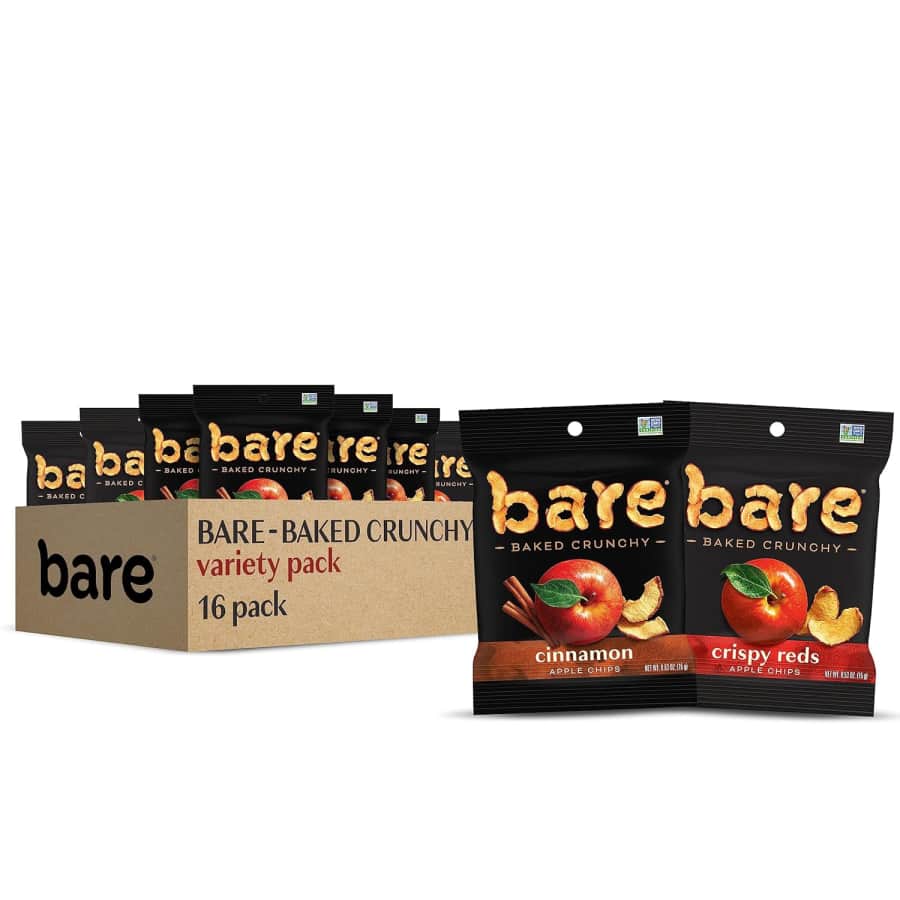 Bare Baked Crunchy Apple Chips Reds & Cinnamon 16-Count Variety Pack: $17 via Sub & Save Bare Baked Crunchy Apple Chips Reds & Cinnamon 16-Count Variety Pack: $17 via Sub & Save