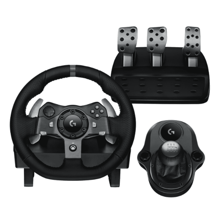 Logitech G920 Driving Force Racing Wheel, Floor Pedals, and G Driving Force Shifter: $250