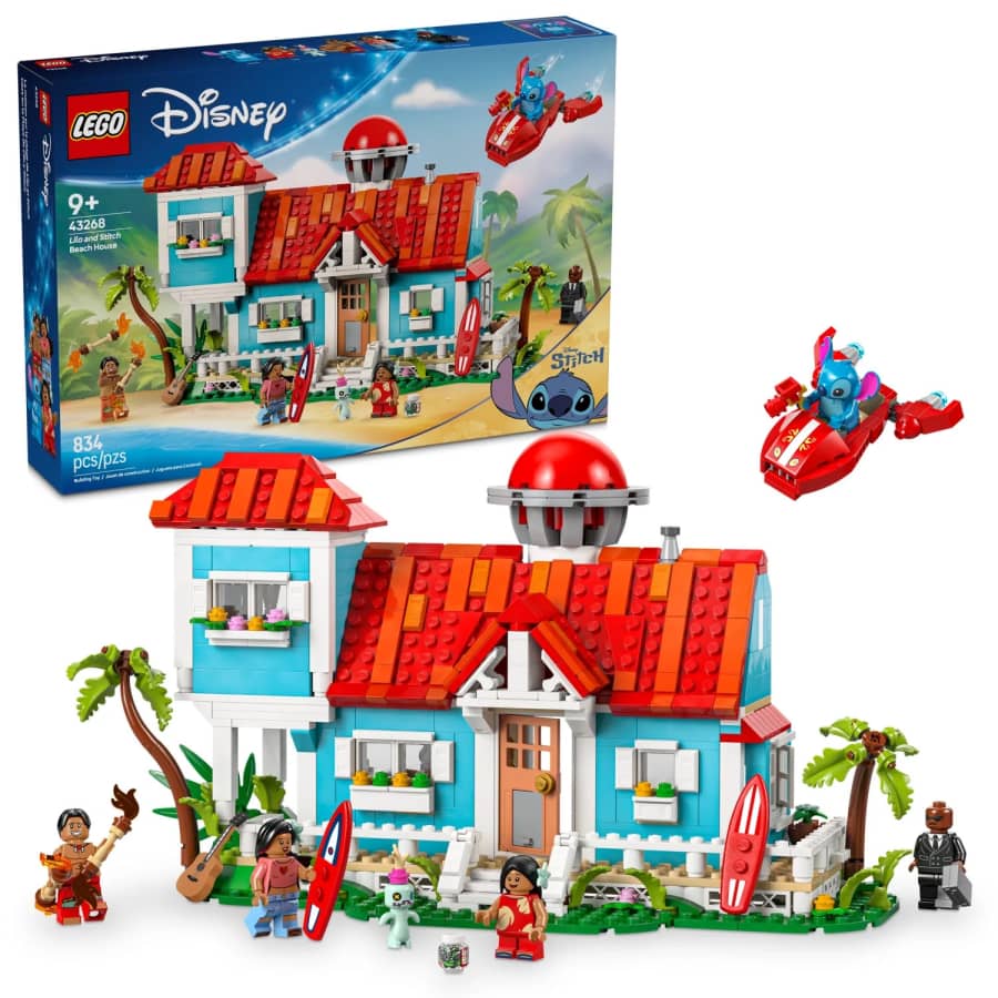 LEGO Disney Lilo and Stitch Beach House 834-Piece Playset w/ 5 Mini Figures: $66