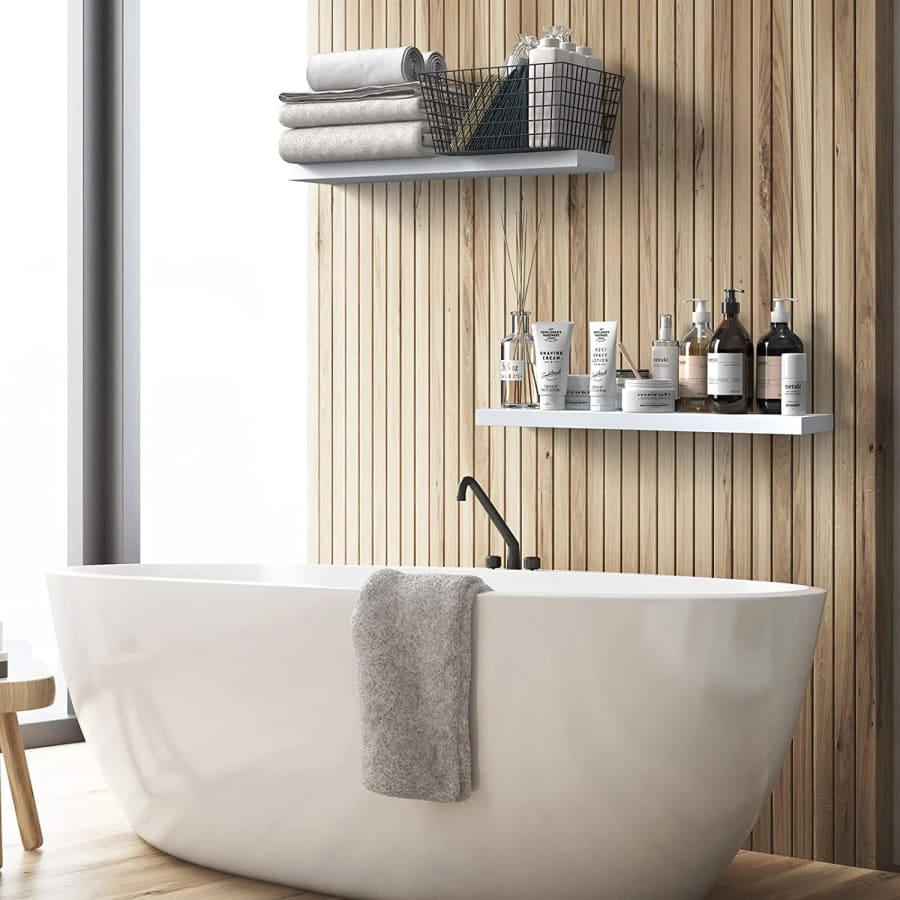 Ophanie 23" Wood Floating Shelves 2-Pack: $18 Ophanie 23" Wood Floating Shelves 2-Pack: $18