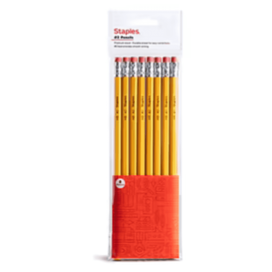 Staples #2 Medium Lead 2.2mm Wooden Pencil 8-Pack: 50 cents Staples #2 Medium Lead 2.2mm Wooden Pencil 8-Pack: 50 cents