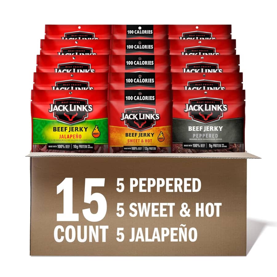 Jack Link's Beef Jerky Bold Variety 15-Pack: $19 via Sub & Save Jack Link's Beef Jerky Bold Variety 15-Pack: $19 via Sub & Save