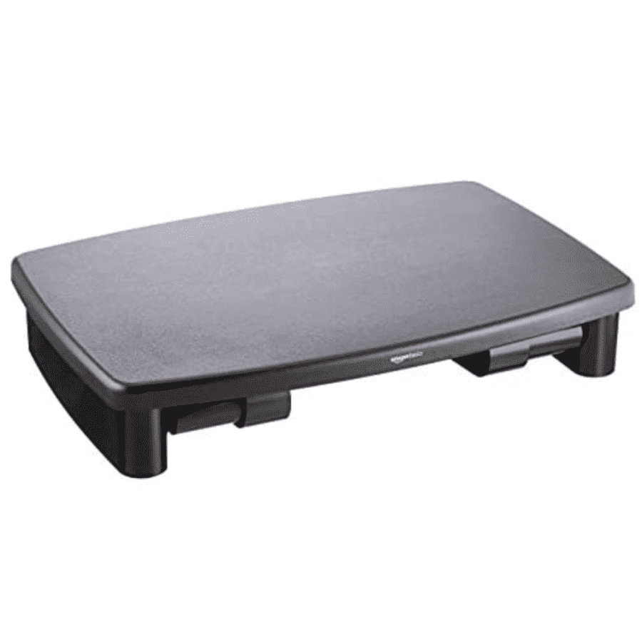 Amazon Basics Adjustable Computer Monitor Riser Desk Stand: $7.99 Amazon Basics Adjustable Computer Monitor Riser Desk Stand: $7.99