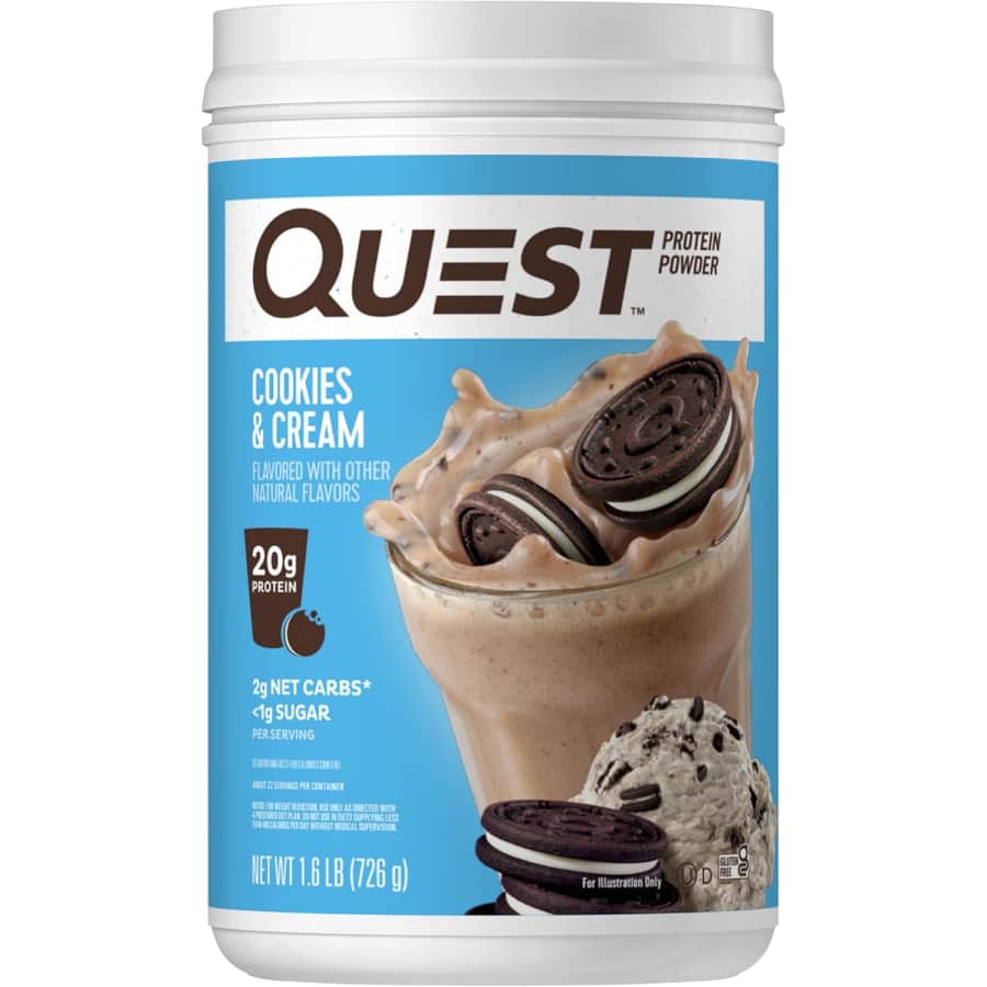 Quest Nutrition Cookies & Cream 1.6-lb. Protein Powder: $24 via Sub & Save