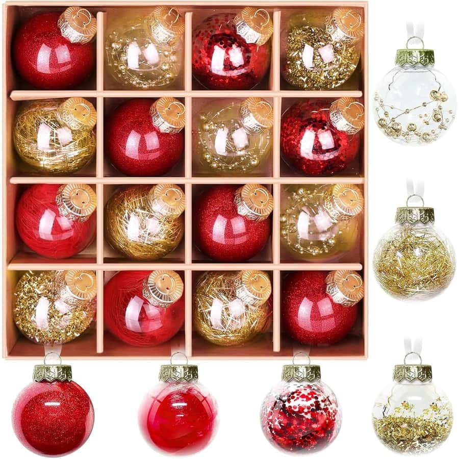 DeckTheHalls Christmas 16-Pc. Red & Gold Ornaments: $7.99