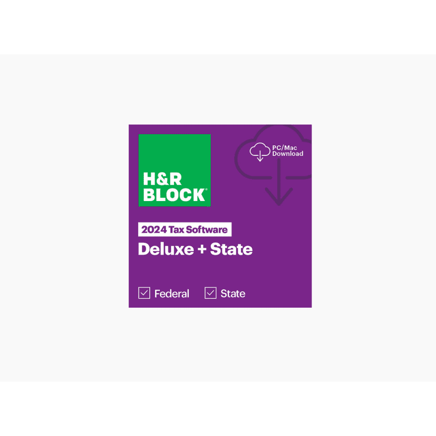 H&R Block Tax Software Deluxe Federal + State 2024 for Windows/Mac: $40