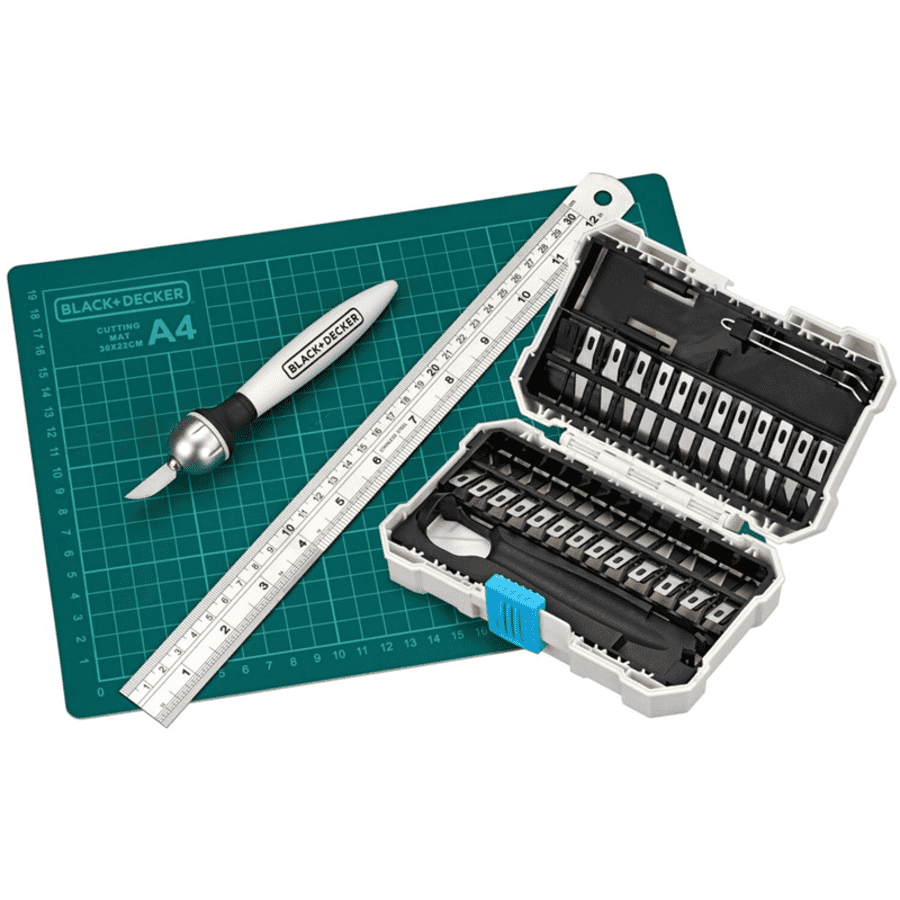 Black+Decker Black + Decker Craft Hobby Knife Kit w/ 26 Blades & Cutting Mat: $8.99 Black+Decker Black + Decker Craft Hobby Knife Kit w/ 26 Blades & Cutting Mat: $8.99