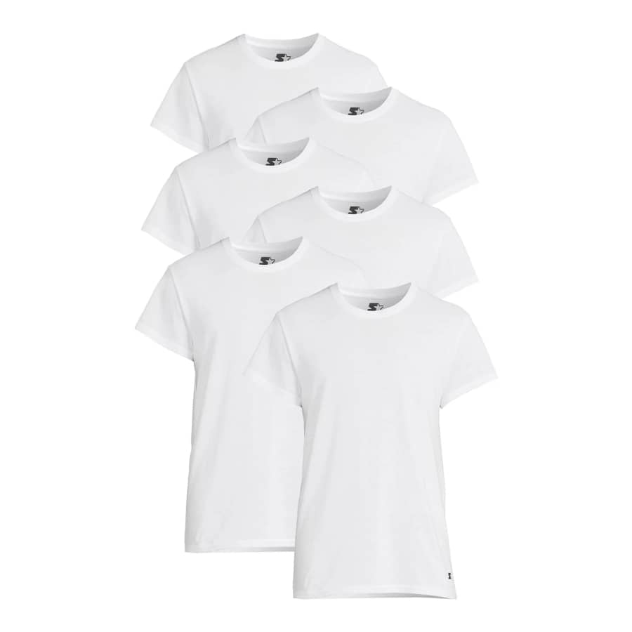 Starter Men's Crewneck Tee 6-Pack: $10