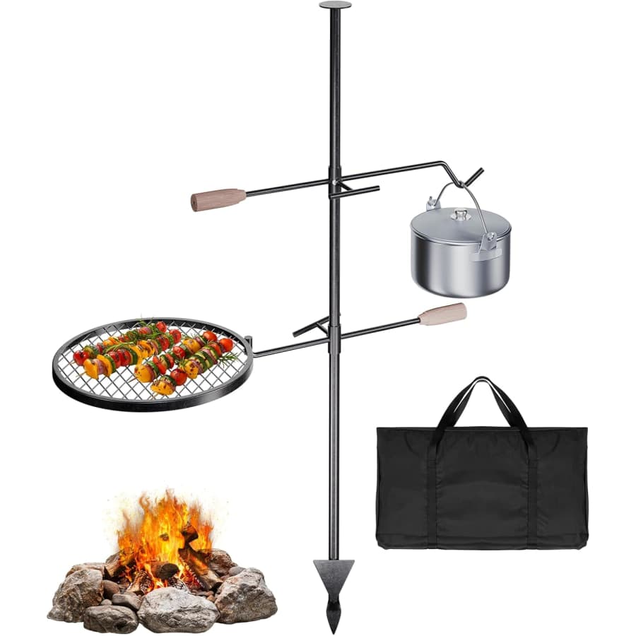 Swivel Campfire Grill with Adjustable Rack: $30.86