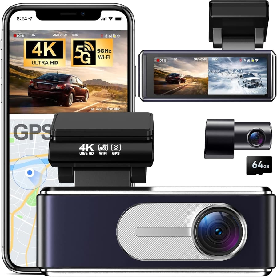 Blu7ive 4K 5.8GHz Dual Dash Cam w/ 64GB Card: $49.99 Blu7ive 4K 5.8GHz Dual Dash Cam w/ 64GB Card: $49.99