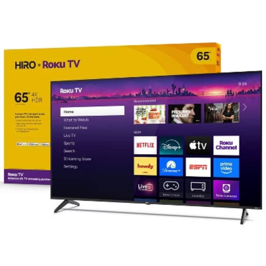 Hiro Roku TV 65" 4K HDR Smart TV: $269.99