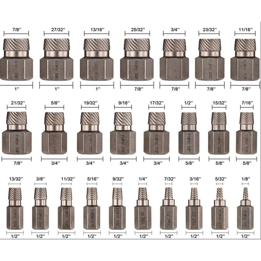 Topec 25-Piece Screw Extractor Set: $26 Topec 25-Piece Screw Extractor Set: $26
