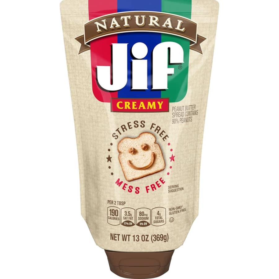 Jif Natural Creamy 13-oz. Squeeze Pouch 10-Pack: $26 via Sub & Save Jif Natural Creamy 13-oz. Squeeze Pouch 10-Pack: $26 via Sub & Save