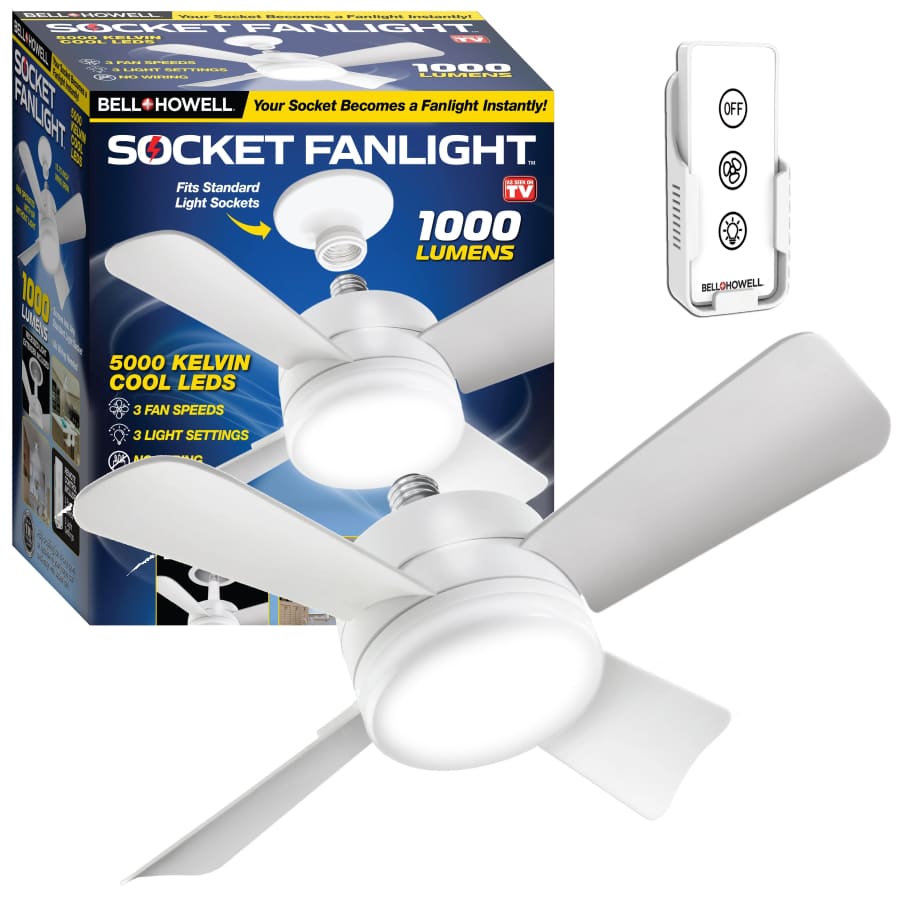 Bell + Howell Socket Fan Ceiling Light: $31 Bell + Howell Socket Fan Ceiling Light: $31