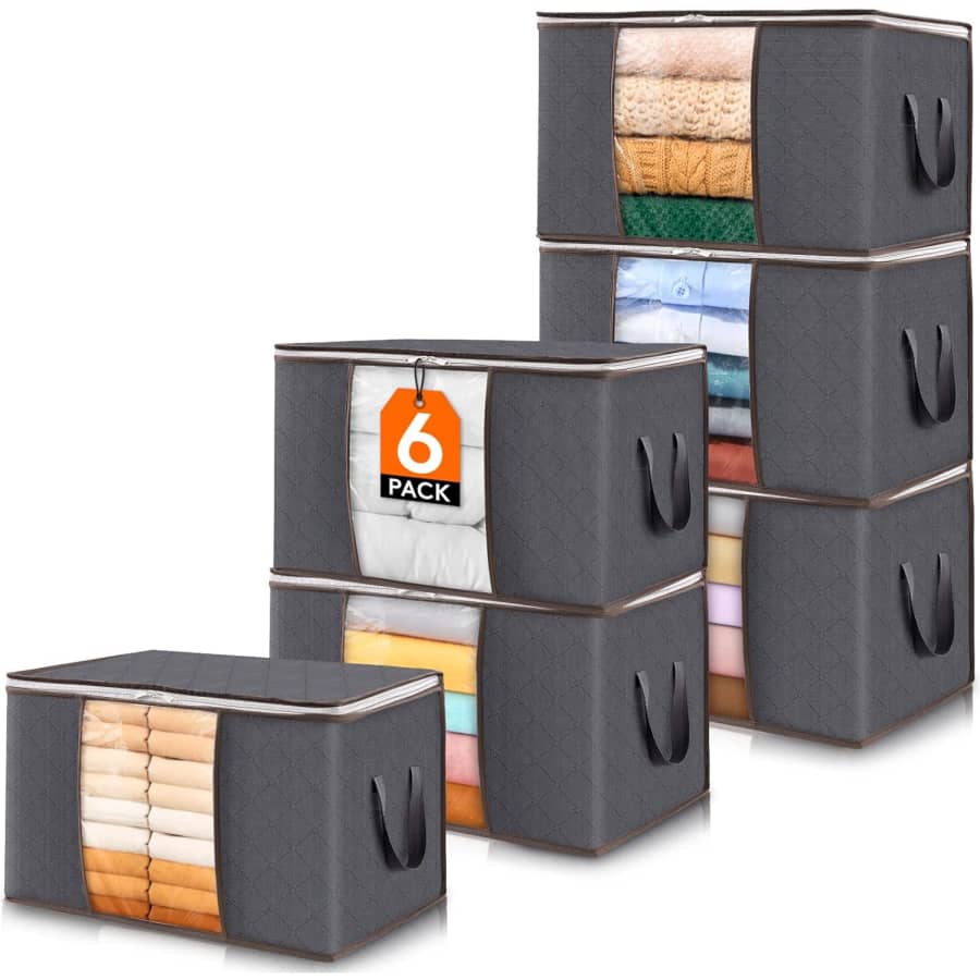 Lifewit Clothes Storage Bins with Lids 6-Pack: $15.98