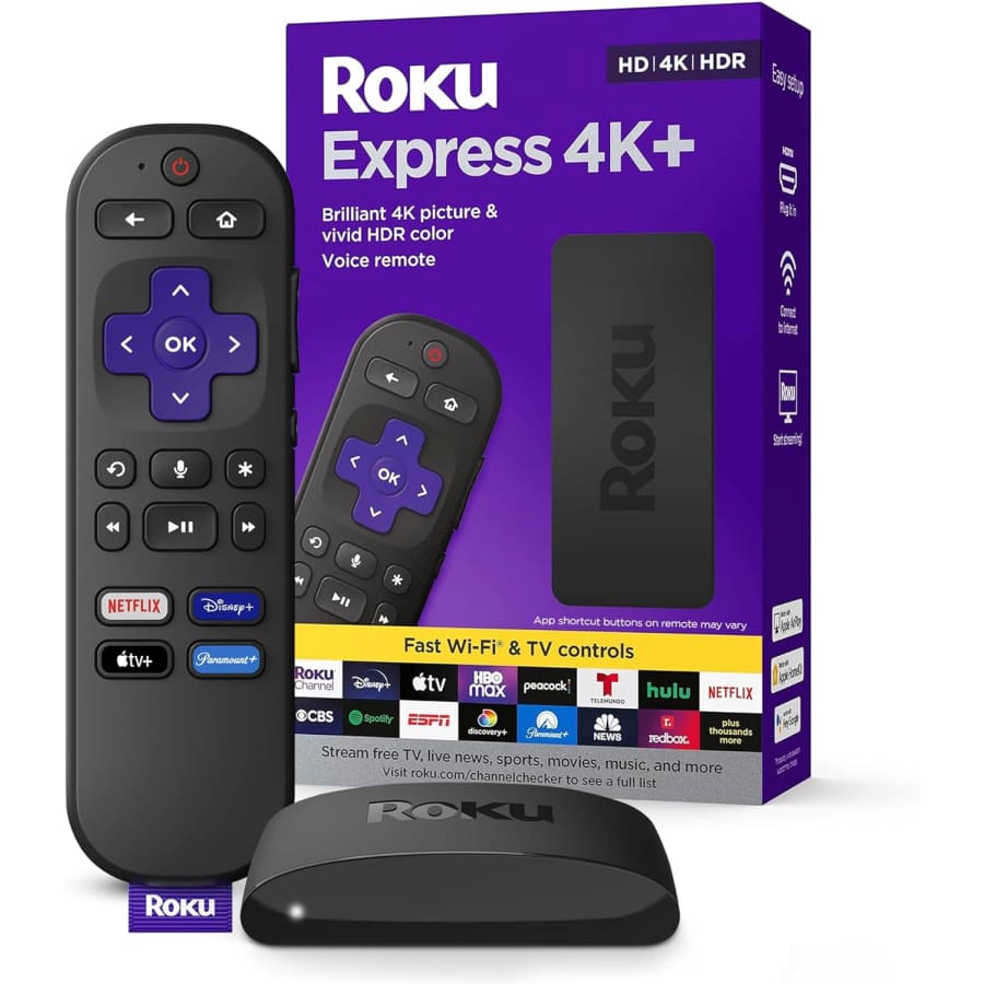 Roku Express 4K+ Streaming Media Player (2021): $27 Roku Express 4K+ Streaming Media Player (2021): $27