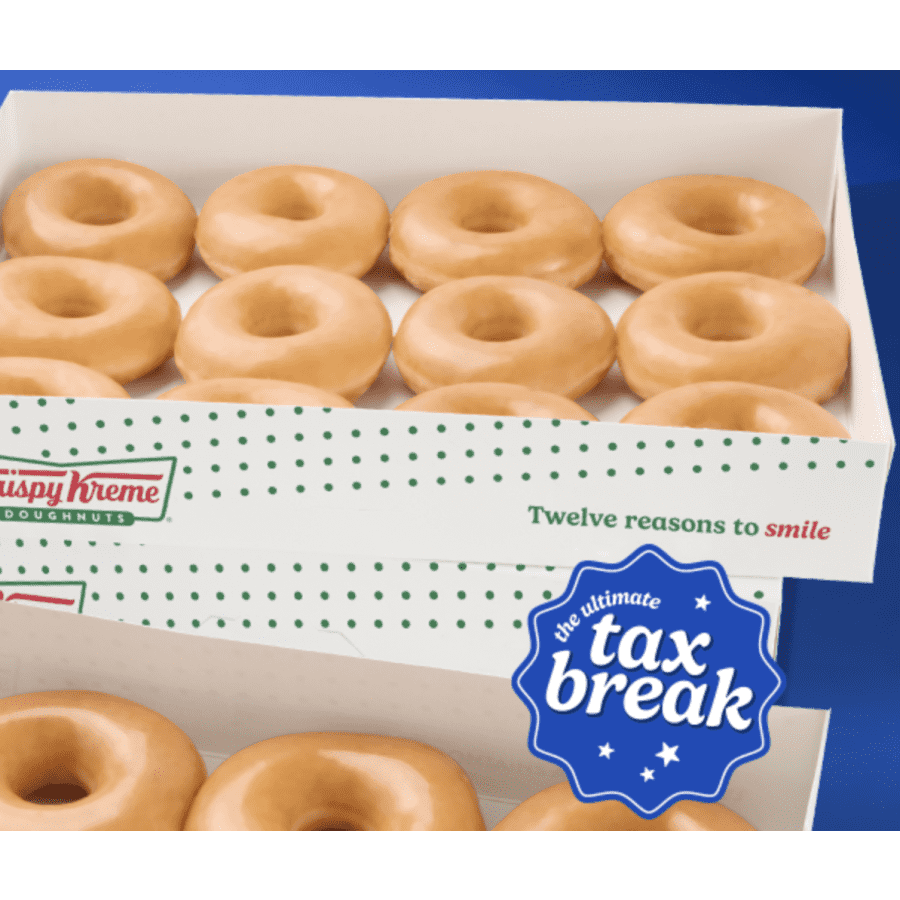 Krispy Kreme Tax Day Offer: Buy one dozen, pay tax only on a 2nd glazed dozen