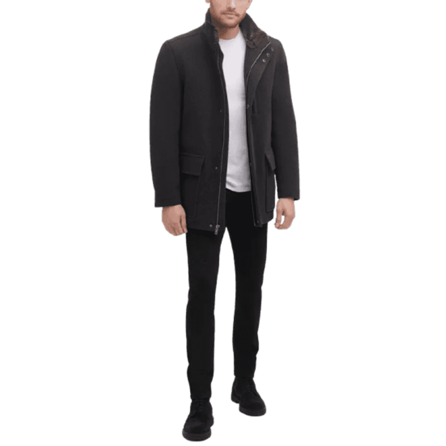 Cole Haan Men's Wool-Blend Plush Car Coat: $78.75