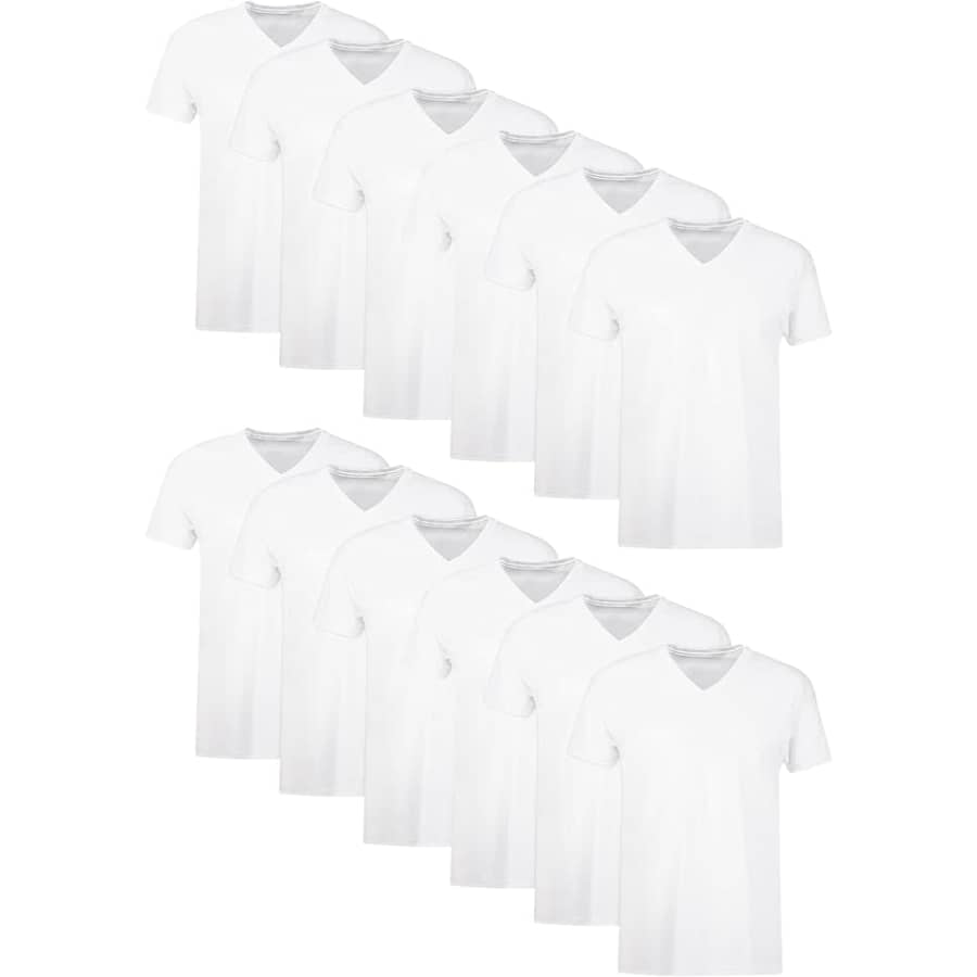 Hanes Men's Cotton Undershirt T-Shirt 12-Pack: $24