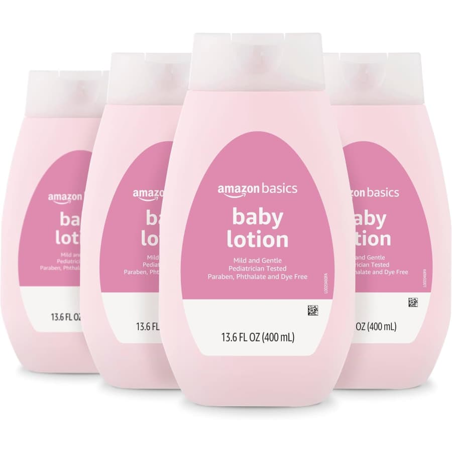 Amazon Basics Baby Lotion 13.6-oz Bottle 4-Pack: $8.98