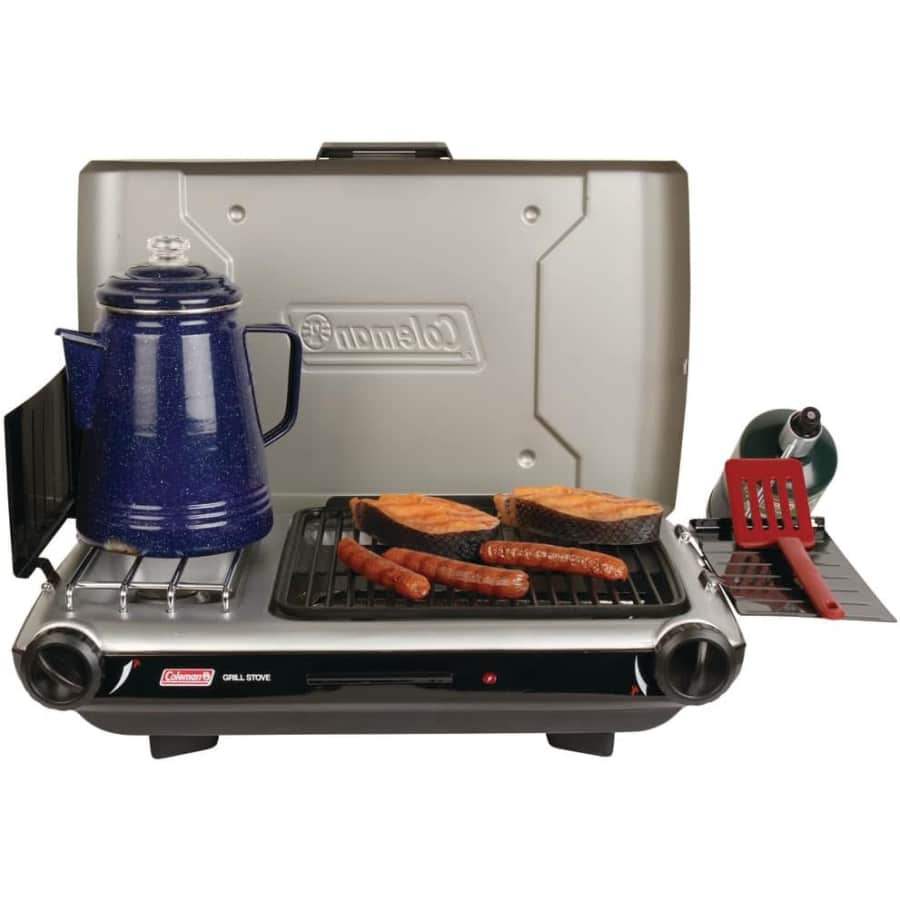 Coleman Tabletop 2-in-1 Grill & Stove w/ 2 Adjustable Burners: $136