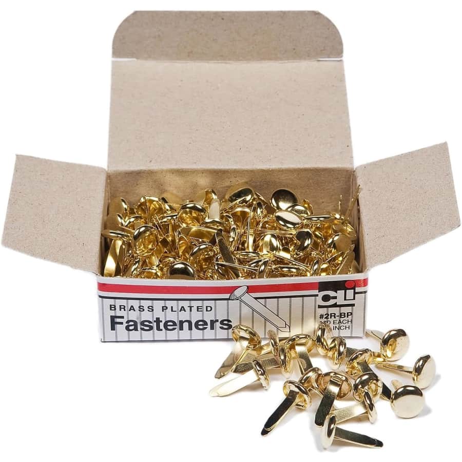 Charles Leonard Brass Plated Fasteners 100-Pack: $1
