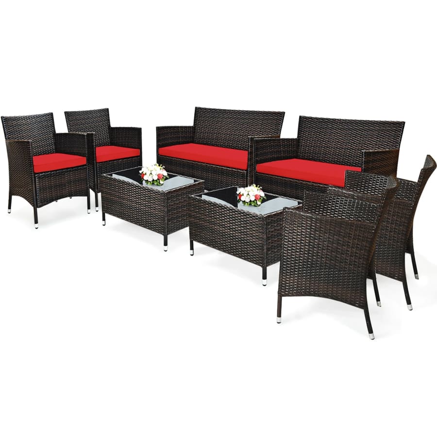 Costway 8-Piece Rattan Patio Furniture Set: $350